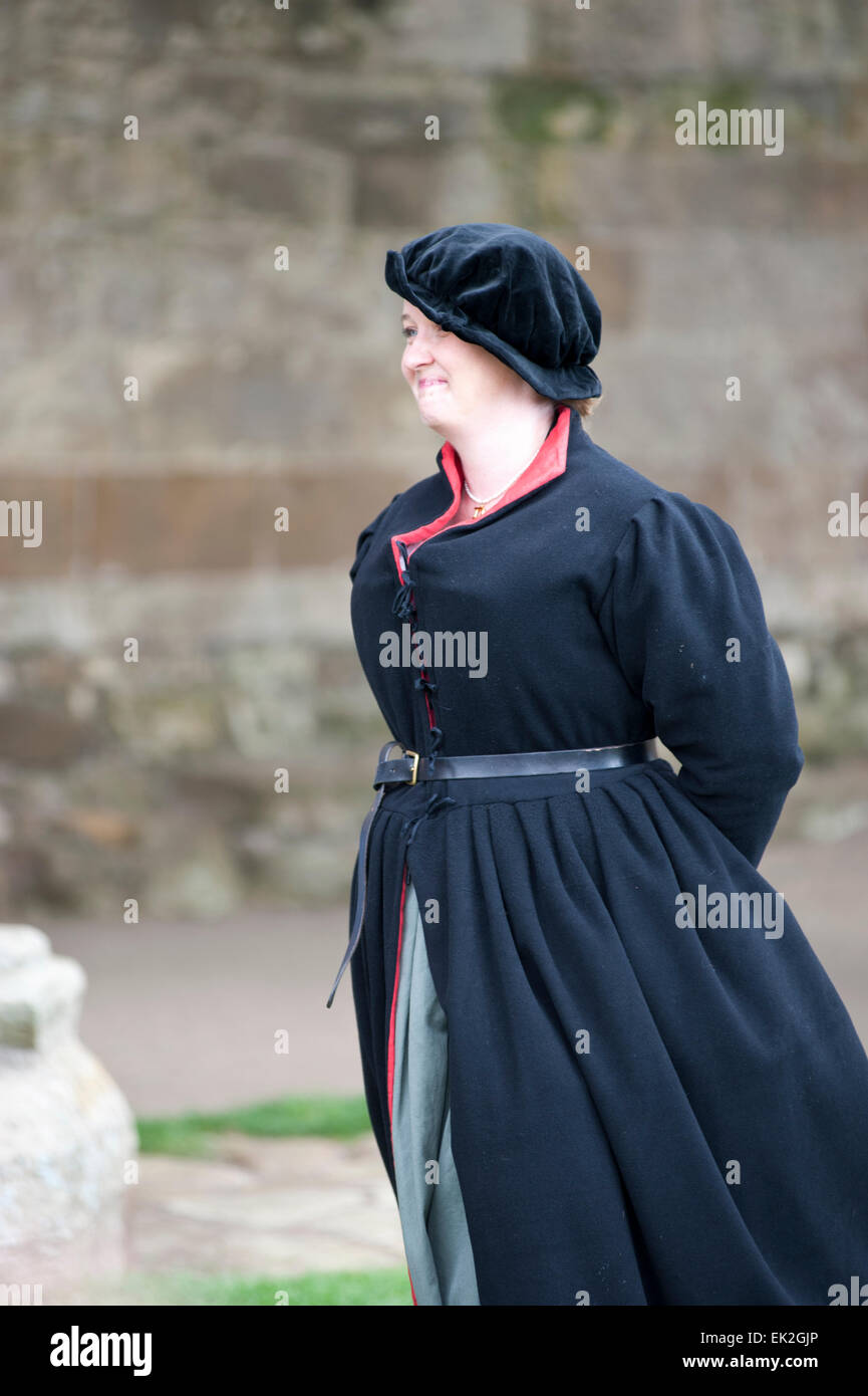 Role playing at Whitby Abbey Stock Photo