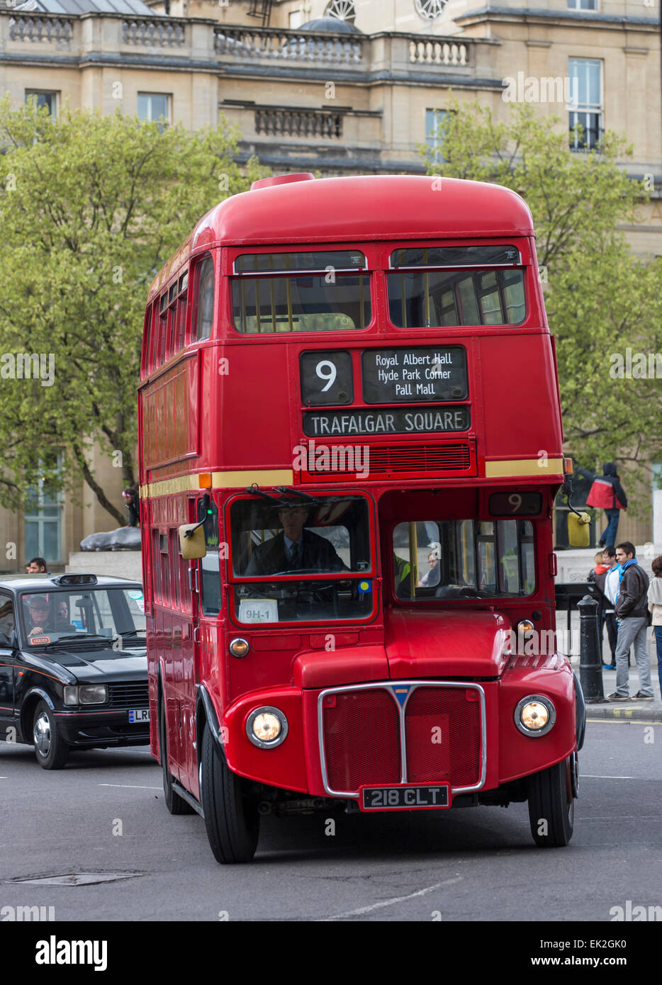 Red Double-decker and London Taxi, London Stock Photo