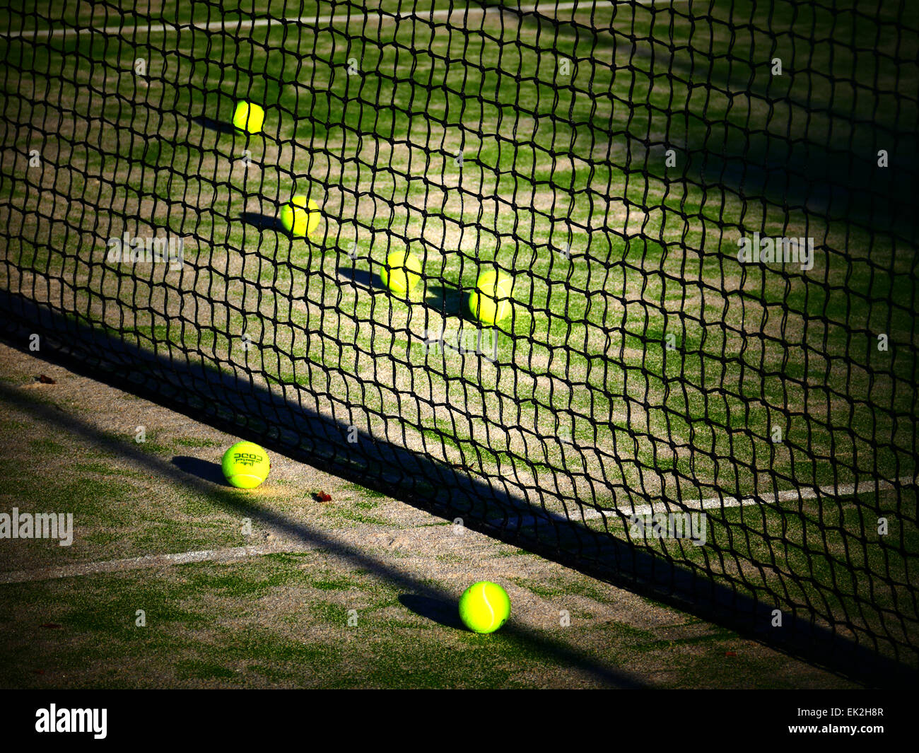 Tennis court n ball Hotel Jardin Tecina Playa Santiago Beach La Gomera island Canary Islands Spain Stock Photo
