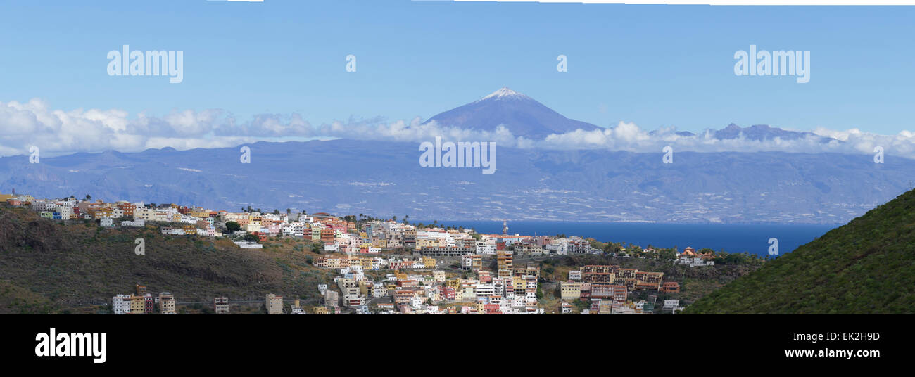 Mount Teide n San Sebastian La Gomera Tenerife island Canary islands Spain Stock Photo