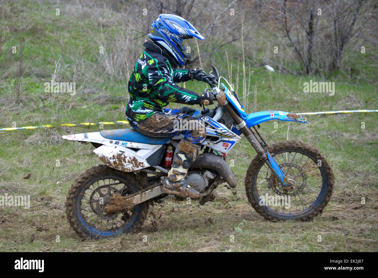 Enduro rider on track Stock Photo - Alamy