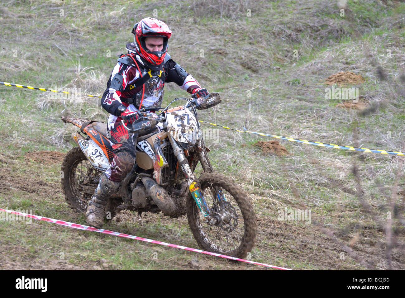 Enduring Track Enduro rider on track Stock Photo - Alamy
