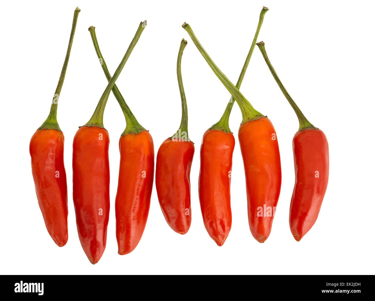 Pile dried Cayenne pepper isolated on white background. Also called Guinea  spice, cow-horn pepper, aleva, bird pepper, red pepper, hot chili pepper  Stock Photo - Alamy