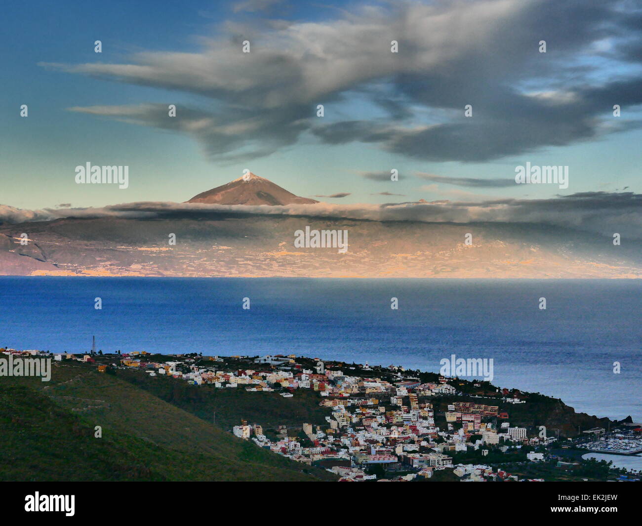 Mount Teide n San Sebastian La Gomera n Tenerife island Canary islands Spain Stock Photo