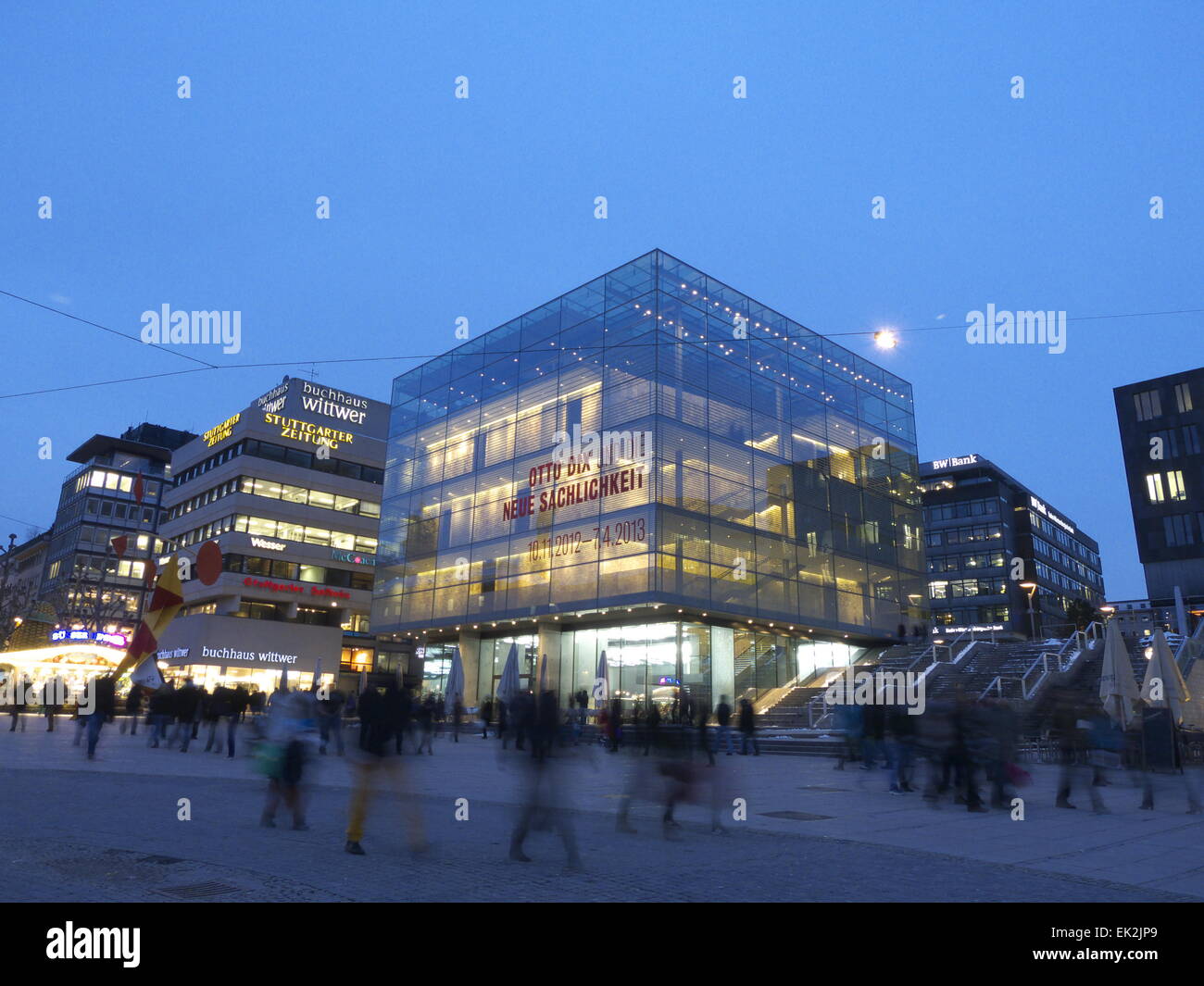 Germany Stuttgart Kunstmuseum Museum of Art at dusk Stock Photo - Alamy
