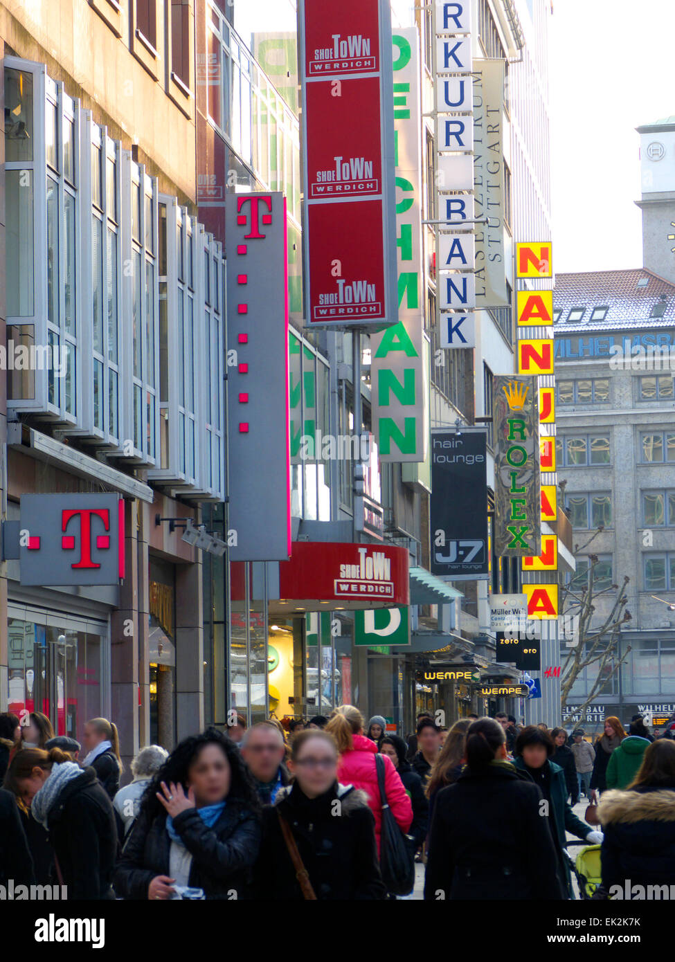 Germany Stuttgart Königstrasse shopping street Stock Photo - Alamy