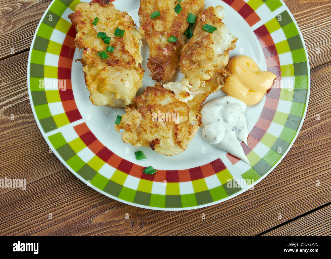 Cajun Catfish with Tartar Sauce Stock Photo Alamy