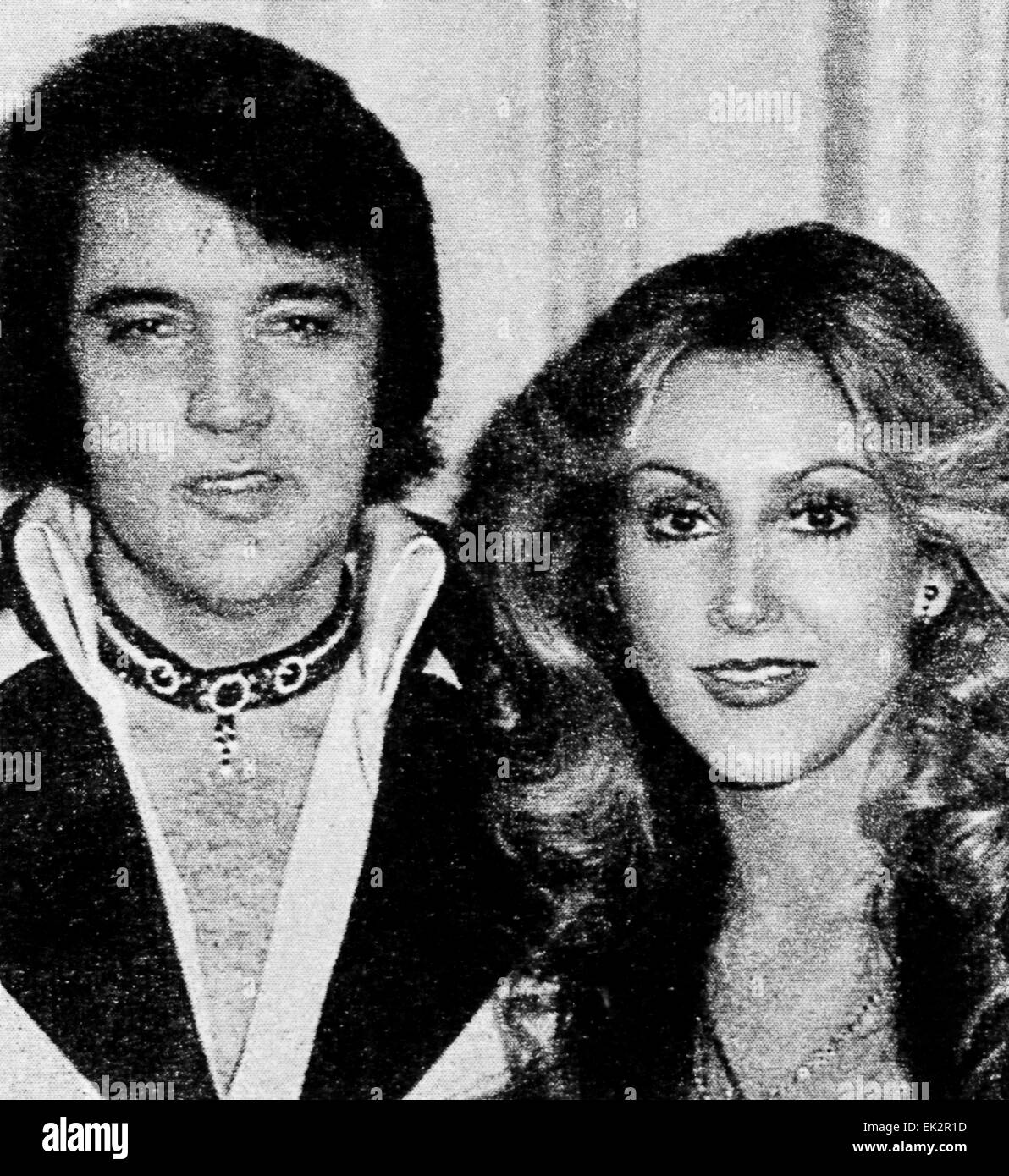 American singer Elvis Presley and Linda Thompson Stock ...
