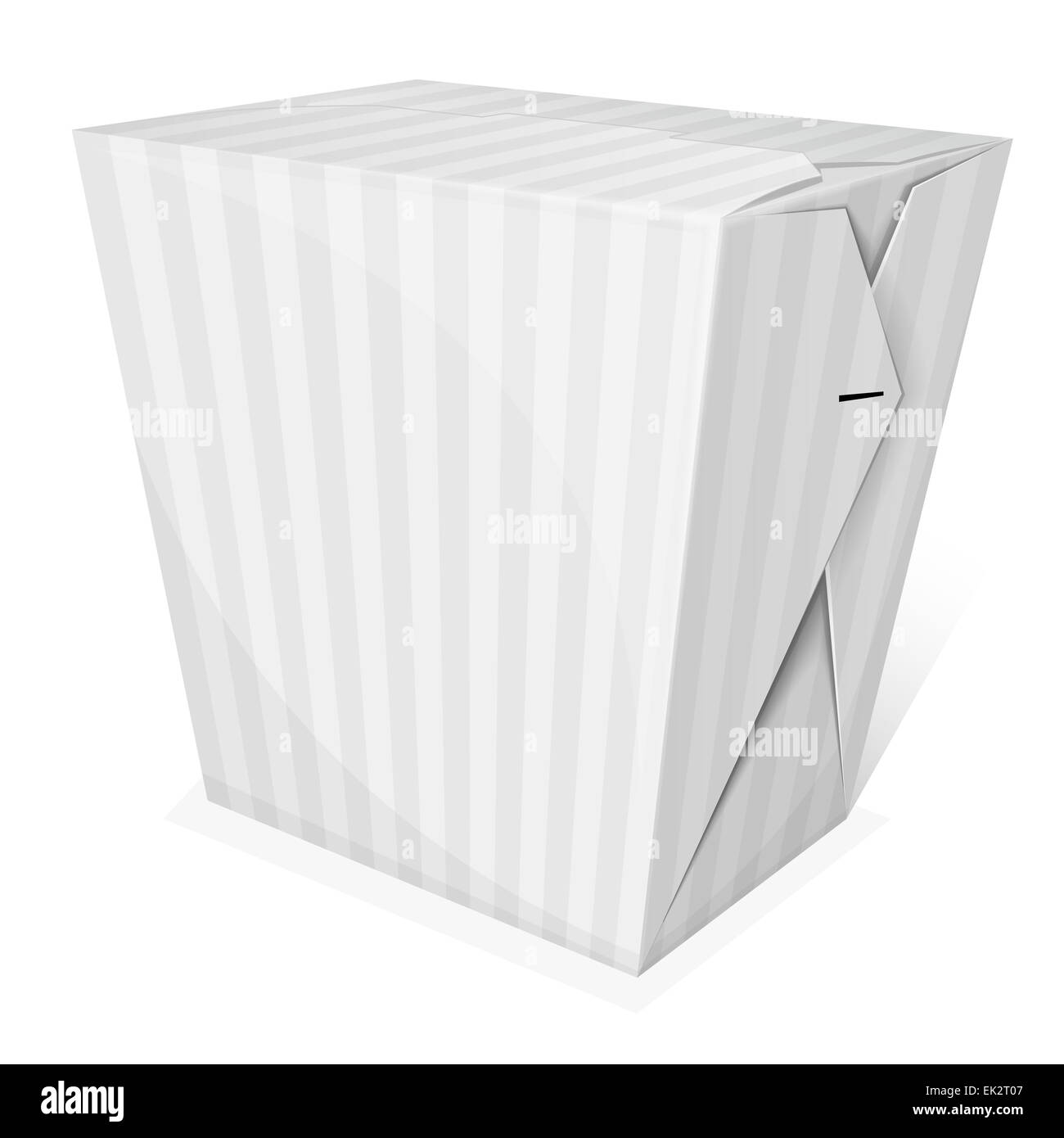 Striped noodle box. Take away food. Vector illustration Stock Photo