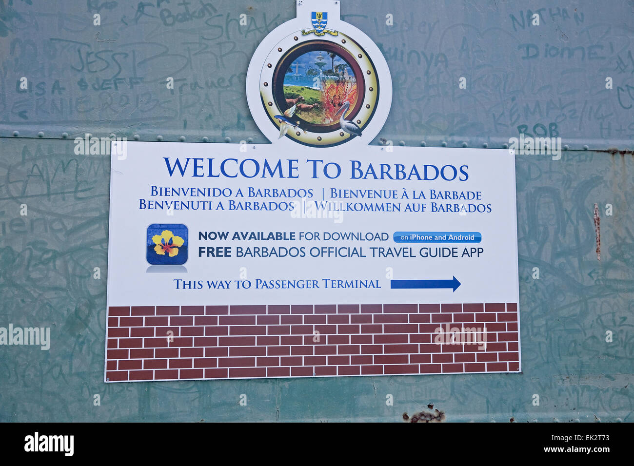 to Barbados sign Stock Photo Alamy
