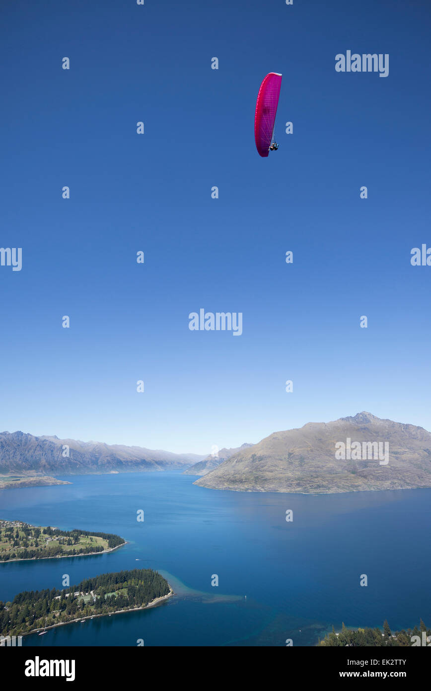 View of Queenstown form Gondola station. Stock Photo