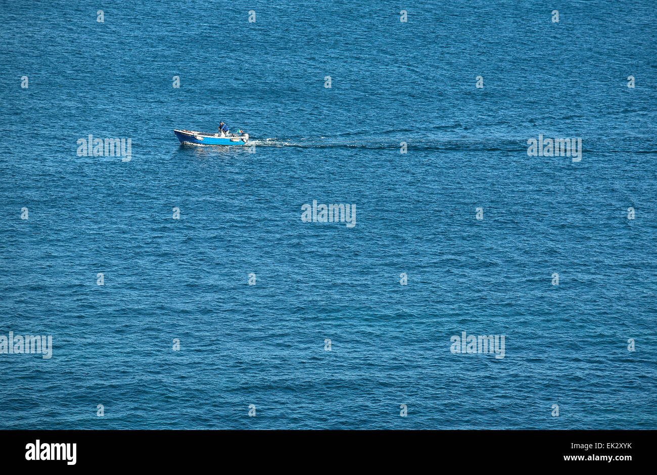 Fisherman boat on Saint Vicent Cape, Portugal Stock Photo