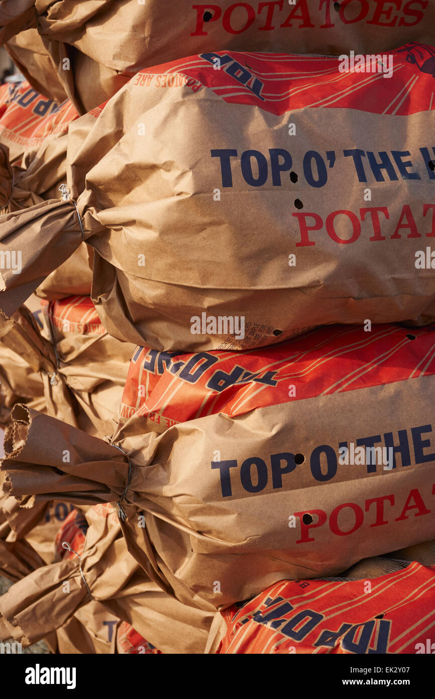 sacks of potatoes Stock Photo