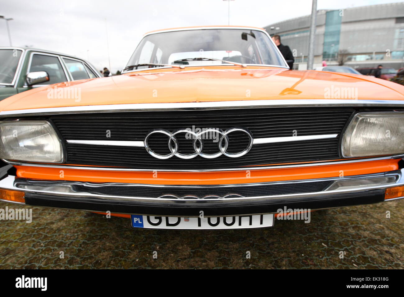 Gdansk, Poland. 6th April, 2015. Classic cars seazon opening in Gdansk. Hundreds of classic cars enthusiast shows their cars , all build before the 1989. Pictured : German Audi 100 Credit:  Michal Fludra/Alamy Live News Stock Photo