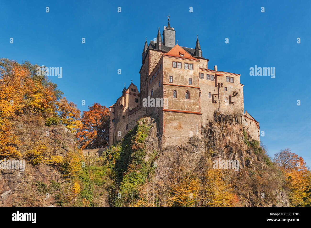 Kriebstein Castle is a mountain spur Castle and the most beautiful knight's castle in Saxony, Germany, Europe Stock Photo