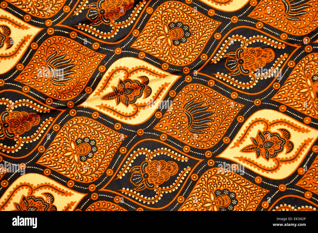 detailed patterns of Indonesia  batik  cloth Stock Photo 