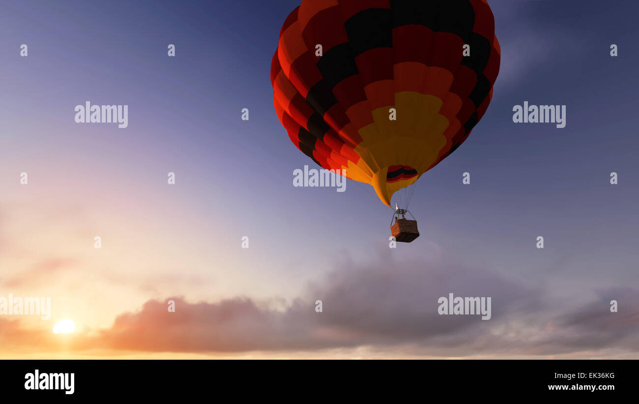 balloon flight in the sky Stock Photo