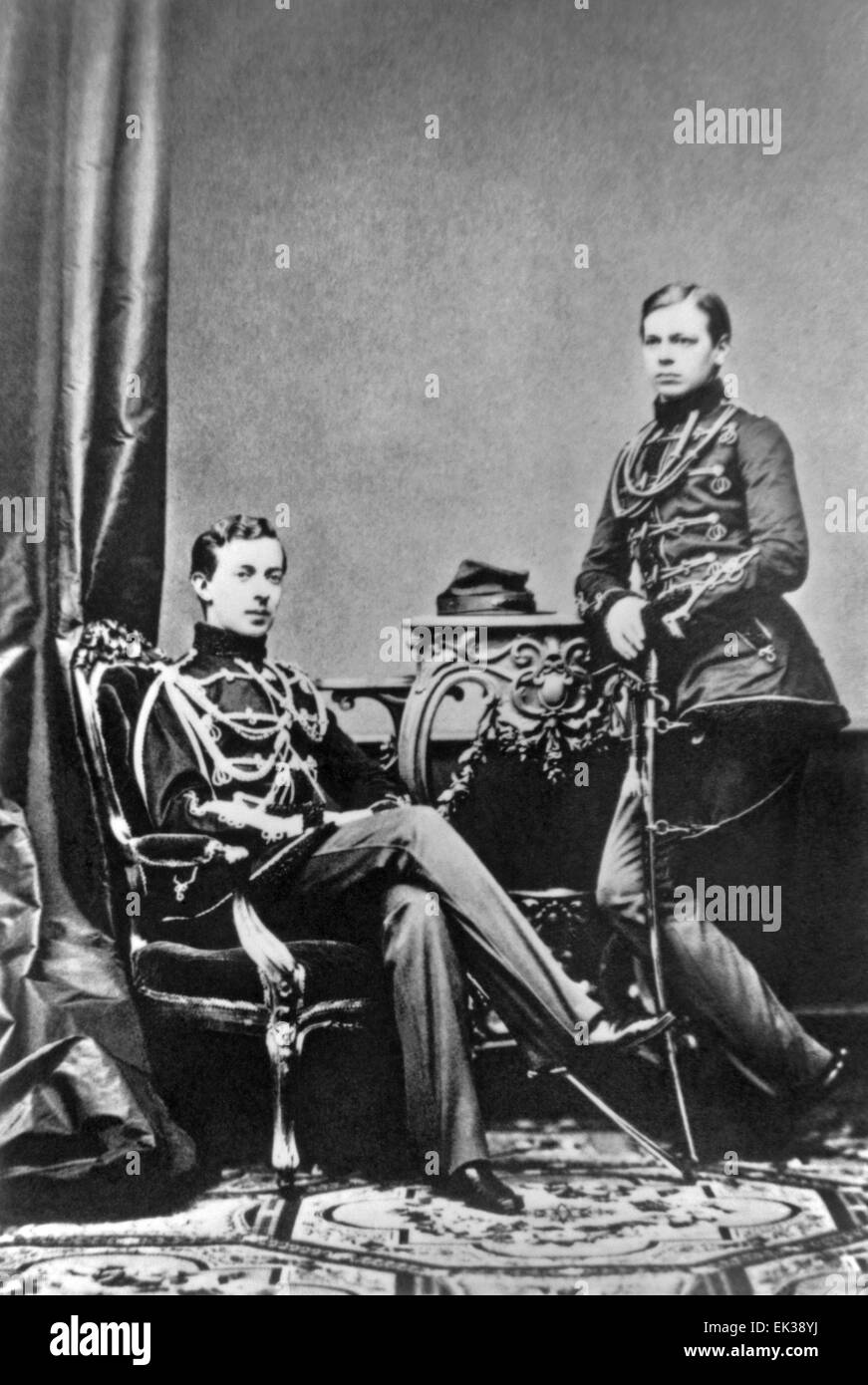Russian Empire Grand Duke Nikolai Nicholas Alexandrovich L And His Brother Grand Duke Alexander Alexandrovich Future Emperor Alexander Iii Stock Photo Alamy