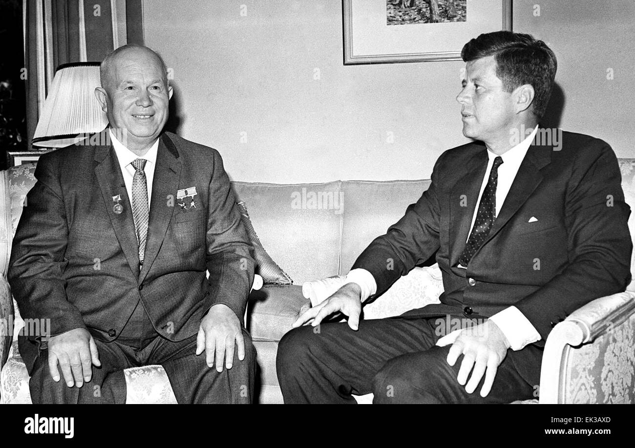 VIENNA, AUSTRIA. Soviet leader Nikita Sergeyevich Khrushchev L and Stock  Photo - Alamy
