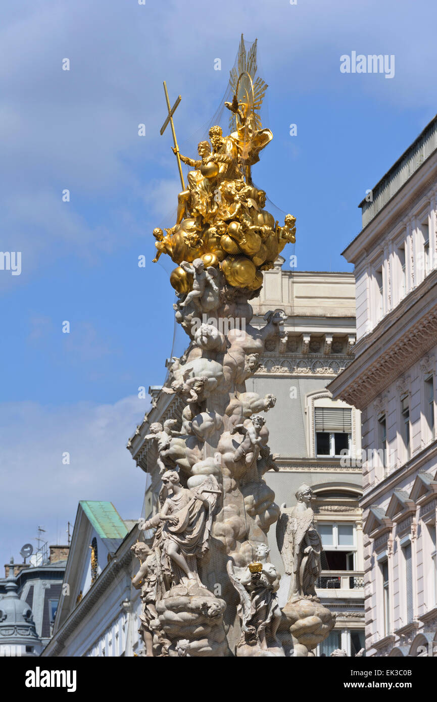 The Plague column commemorative monument , Vienna, Austria. Stock Photo
