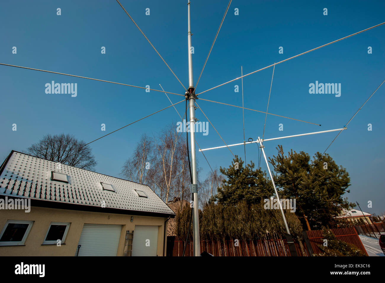 Amateur Radio antenna installation near Warsaw, Poland Stock Photo Alamy