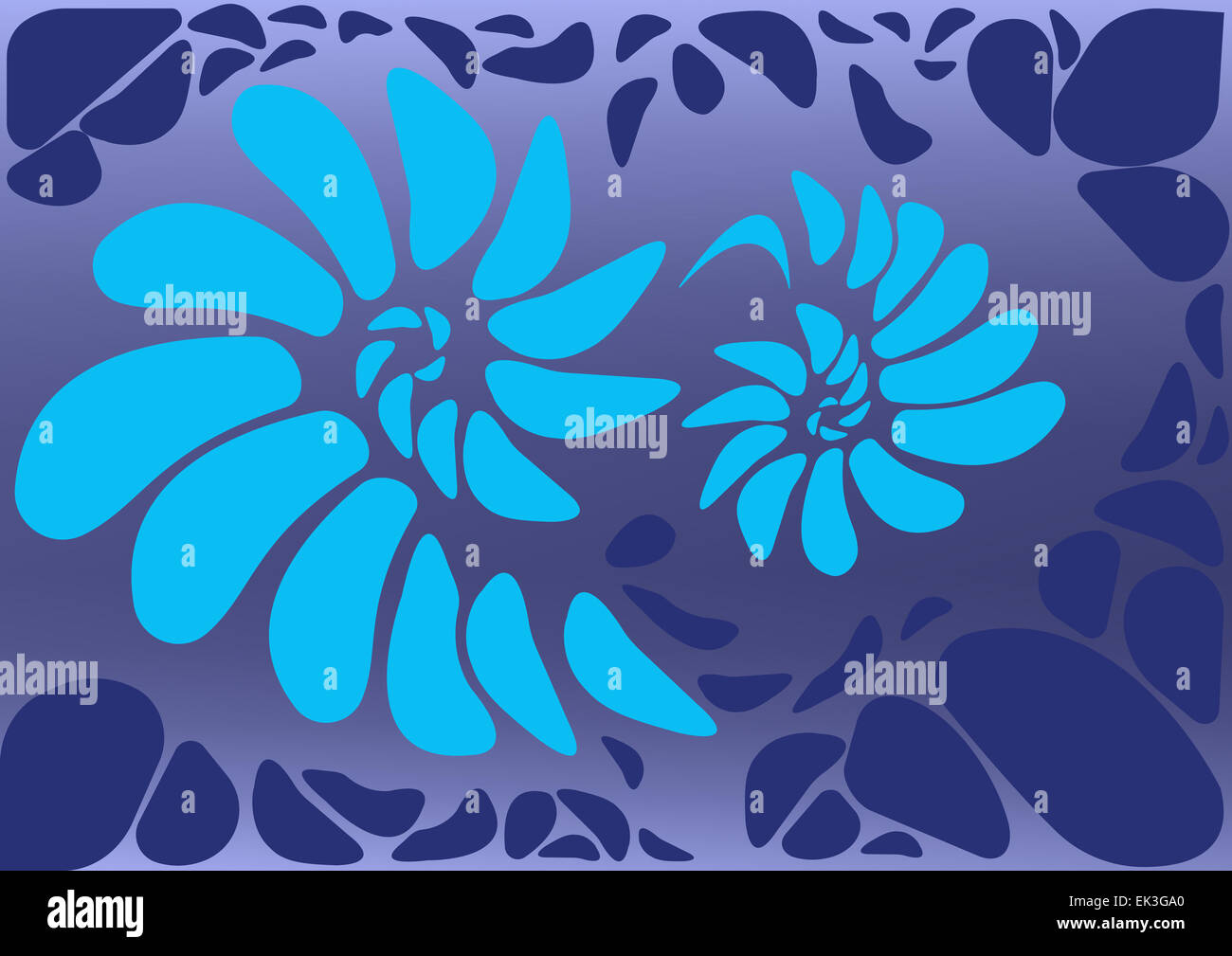 The decorative pattern on a beautiful blue background Stock Photo - Alamy