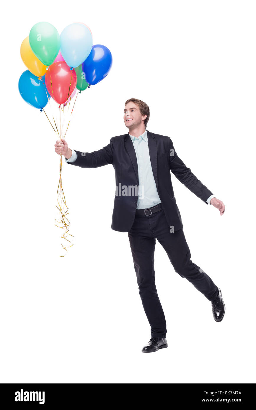 Retoucheren Microbe hartstochtelijk Man holding balloons Cut Out Stock Images & Pictures - Alamy