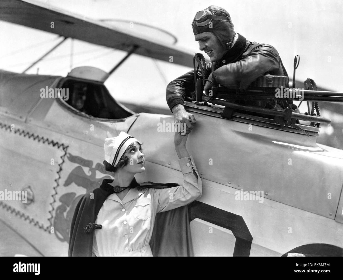 Lila Lee, Ralph Graves, on-set of the Film 'Flight', 1929 Stock Photo