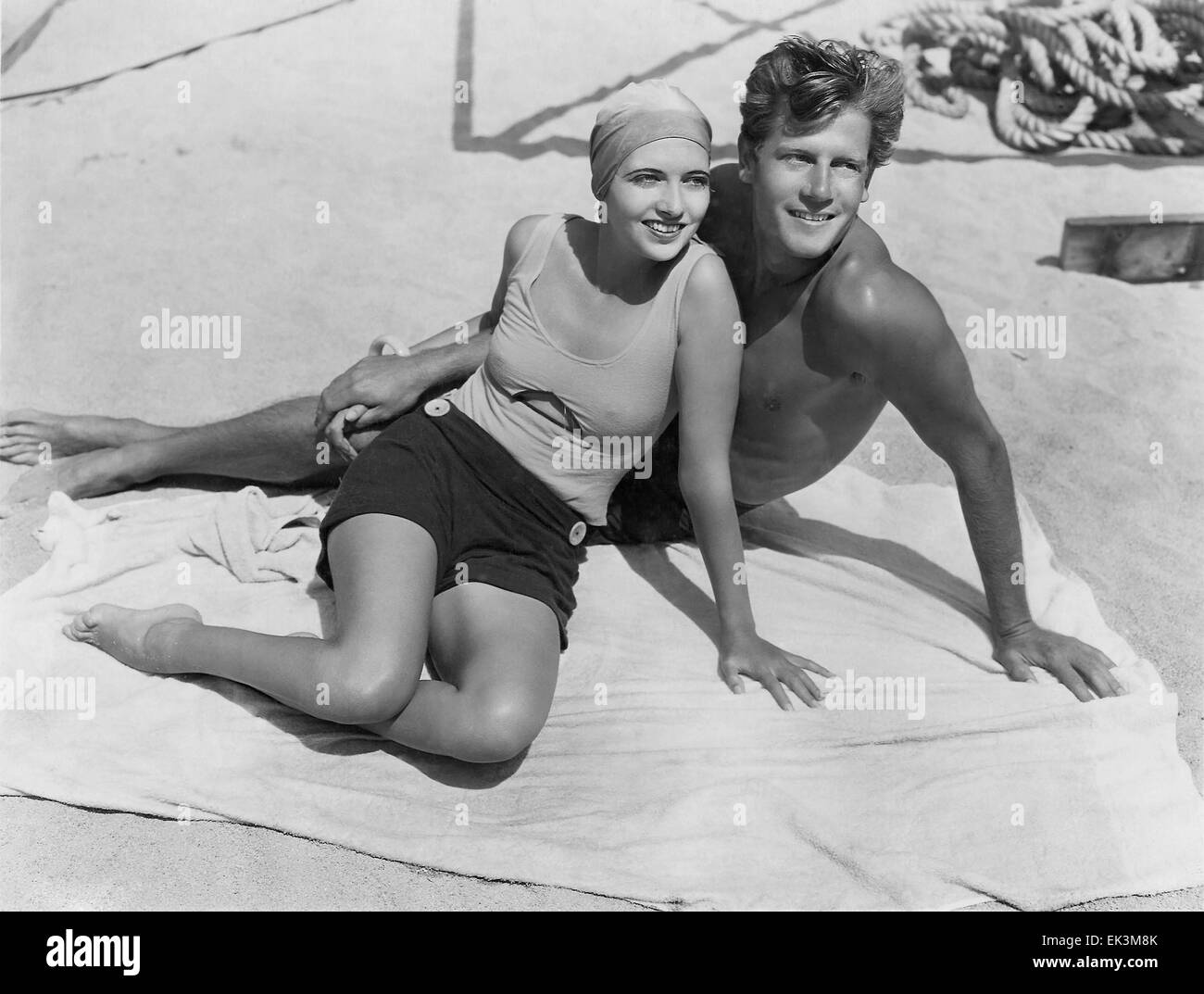 Kay Francis, Joel McCrea, on-set of the Film "Girls About Town", 1931