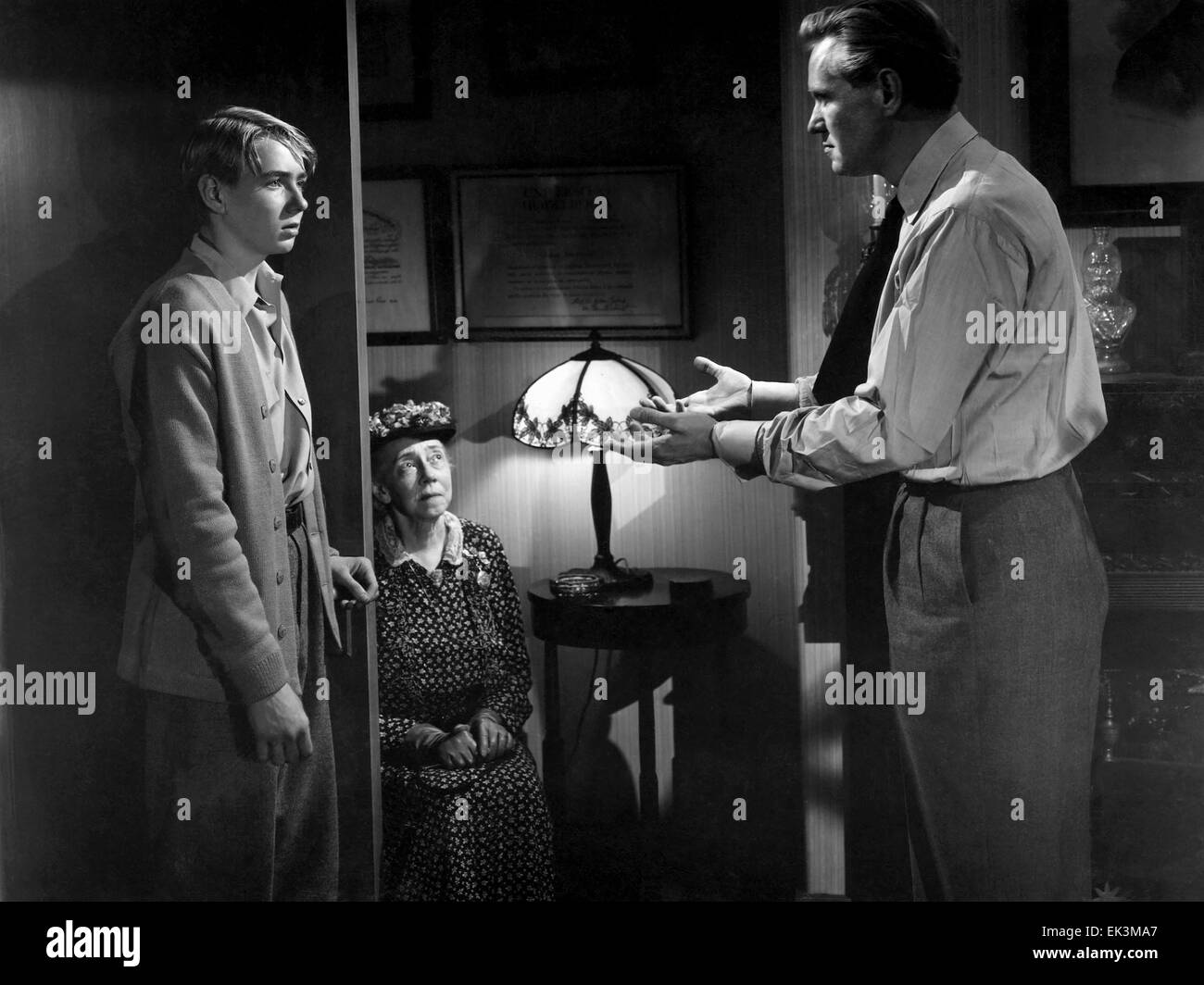 Claude Jarman, Jr., Elizabeth Patterson, David Brian, on-set of the Film 'Intruder in the Dust', 1949 Stock Photo