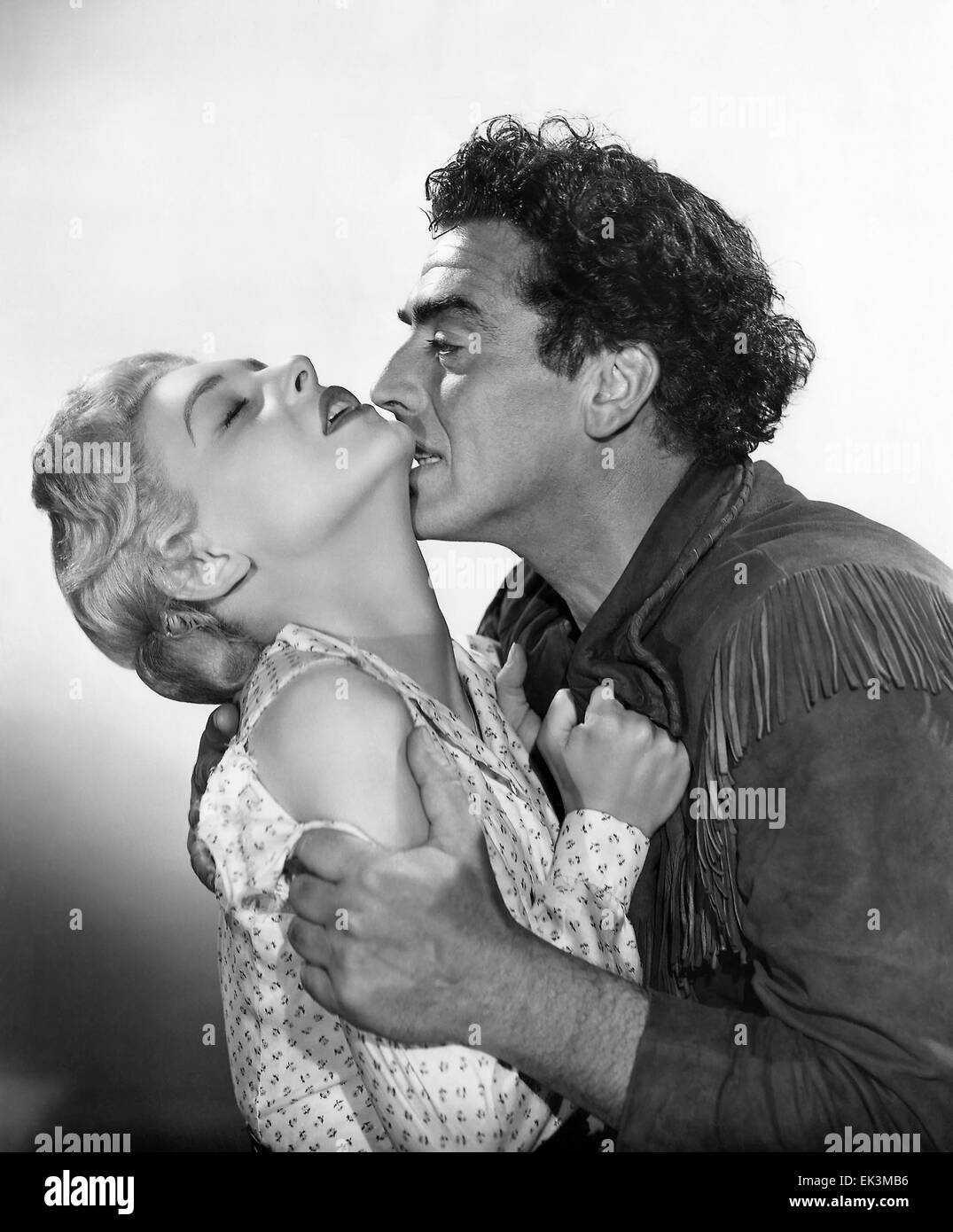 Anne Bancroft, Victor Mature, on-set of the Film 'The Last Frontier', 1955 Stock Photo