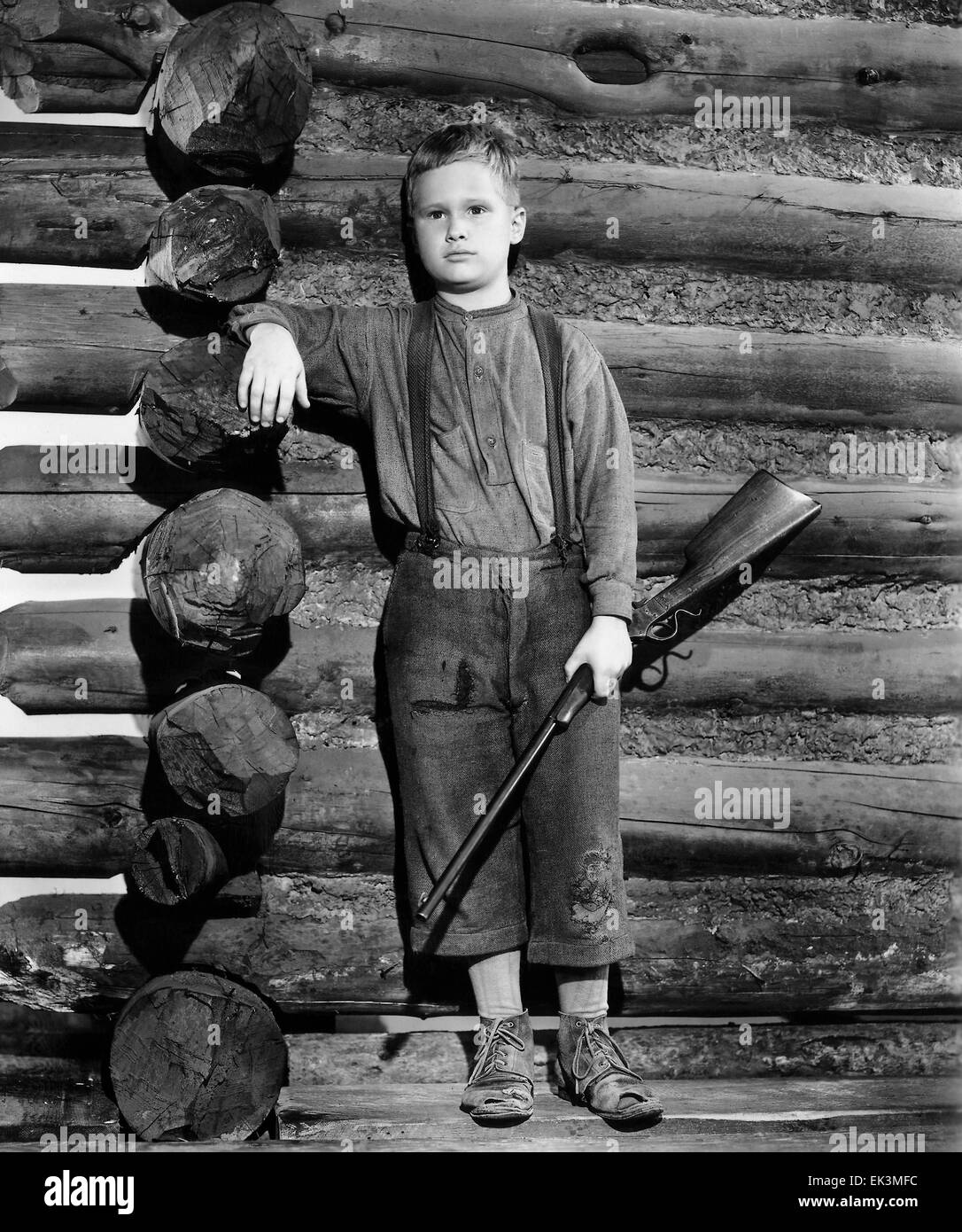 Brandon De Wilde, on-set of the Film 'Shane', 1953 Stock Photo