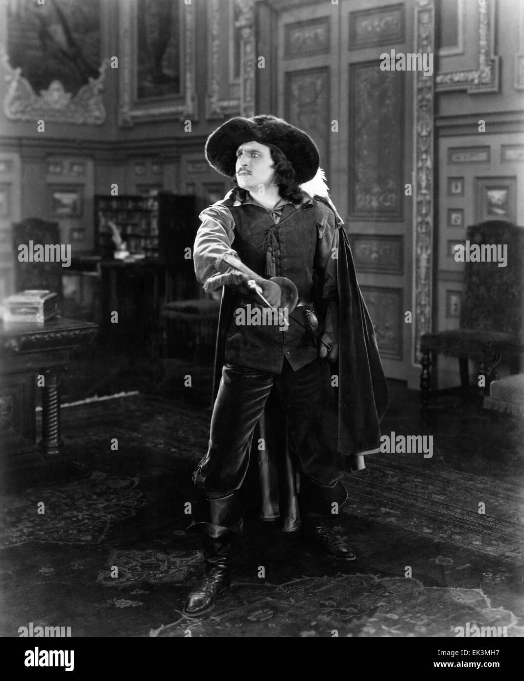 Douglas Fairbanks, on-set of the Silent Film 'The Three Musketeers', 1921 Stock Photo