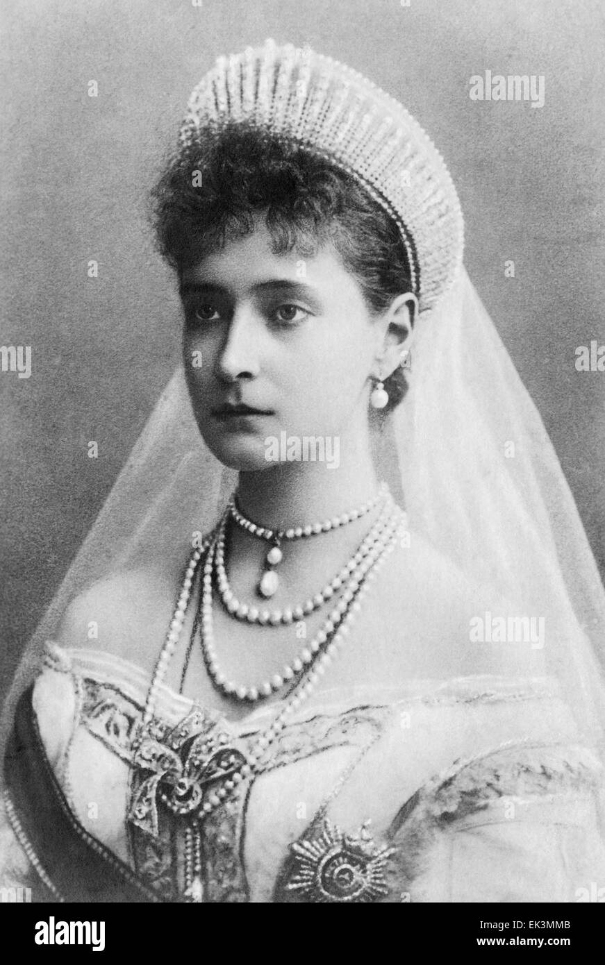 Alexandra Feodorovna, Czarina of Russia, Portrait, circa late 1890's Stock Photo