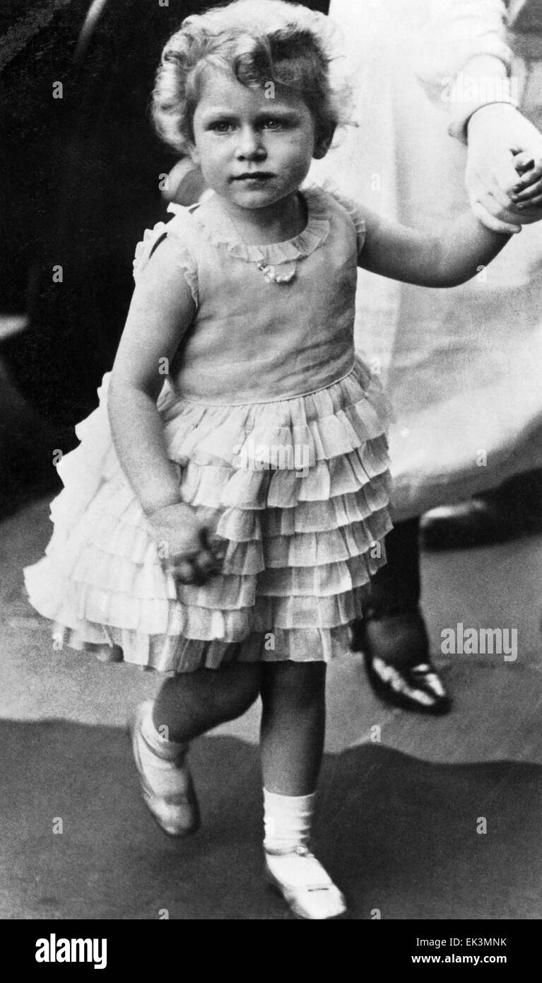 Queen Elizabeth II, of United Kingdom, as a child, circa 1929 Stock Photo