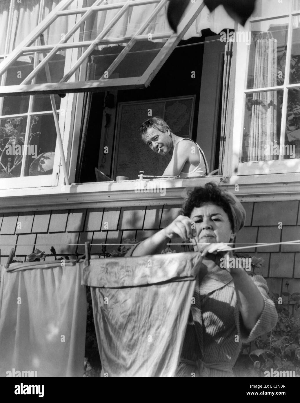 Jack Lemmon, Sada Thompson, on-set of the Television Movie 'The Entertainer', 1976 Stock Photo