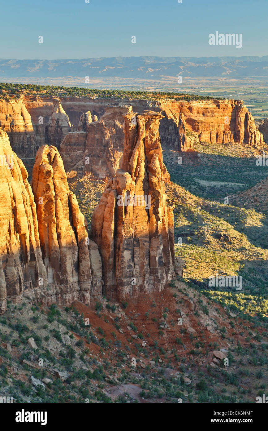 Sandstone monuments, formations "Kissing Couple" from Monument Canyon View, Colorado National Monument, Grand Junction, USA Stock Photo