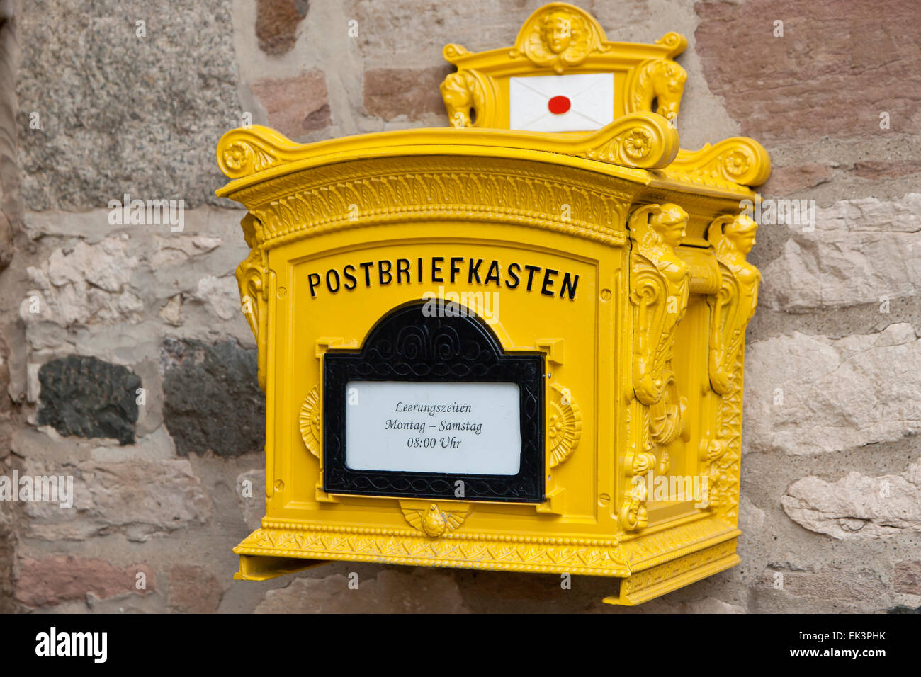 Yellow post box of the german post hi-res stock photography and images -  Alamy