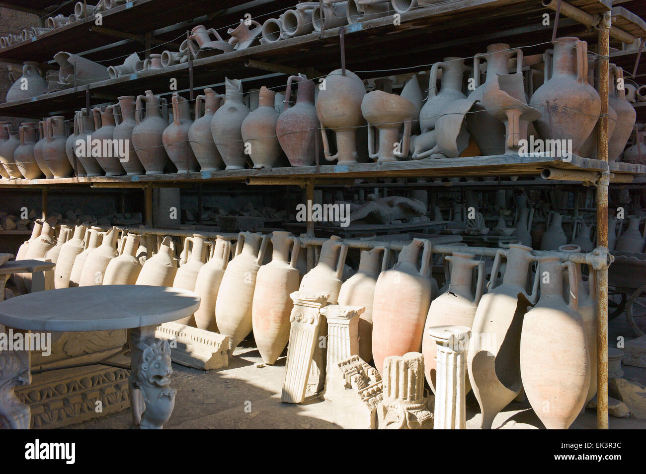 Storage of artefacts including amphora pots from the archaeological ...