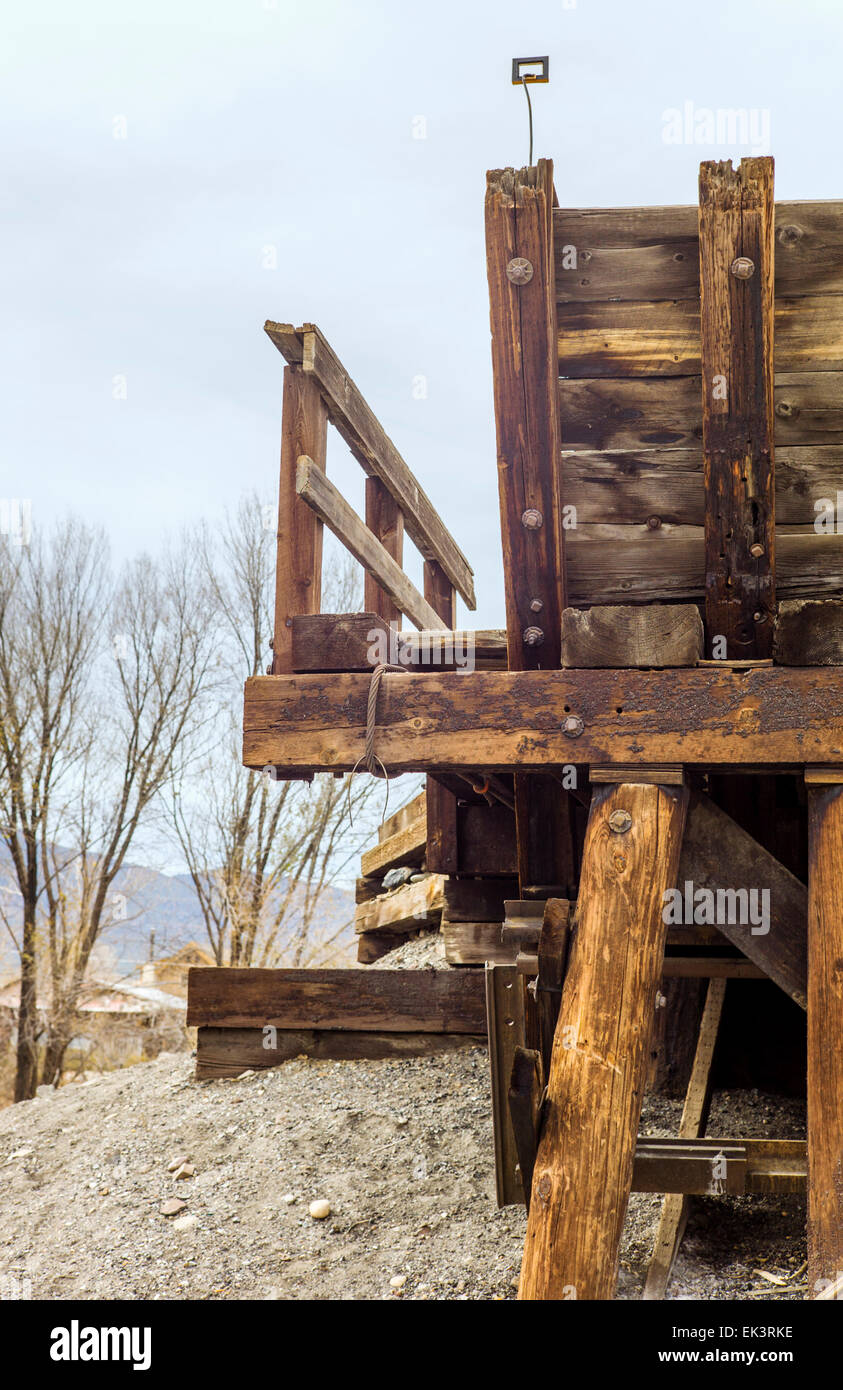 An artist has creatively placed picture frames in strategic locations on abandoned railroad property near Salida, Colorado, USA Stock Photo