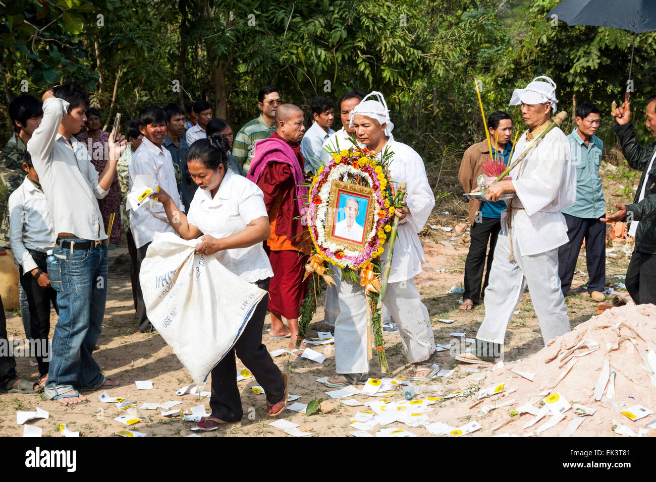 The religious rituals of Chinese funeral in Cambodia, Asia Stock Photo