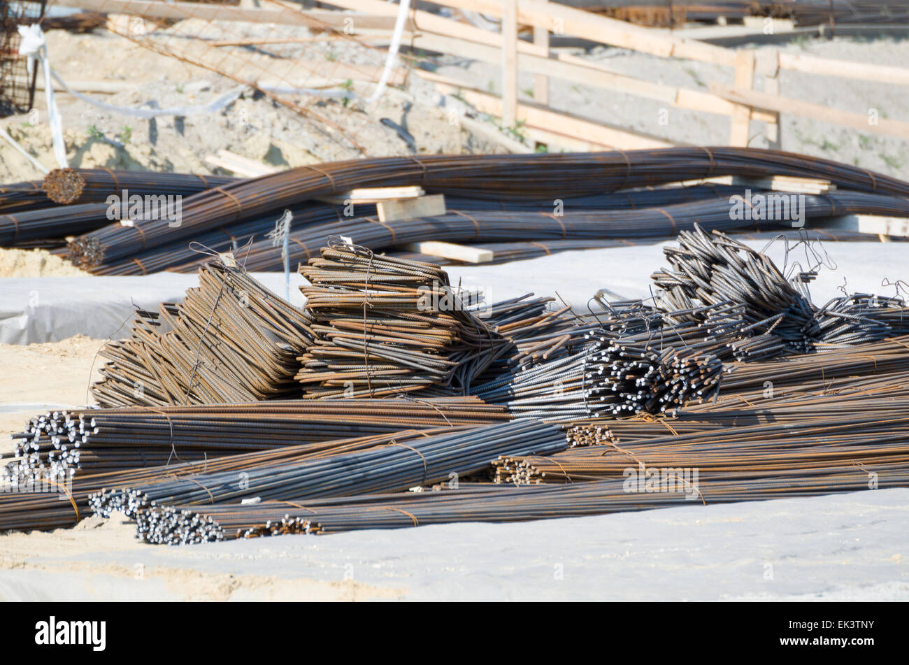 Steel Reinforcing Bars Stack at Construction Area Stock Photo Alamy