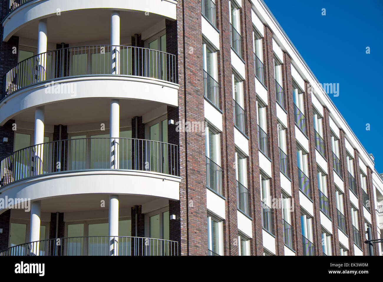 A new construction with apartments seen in Berlin, Germany Stock Photo