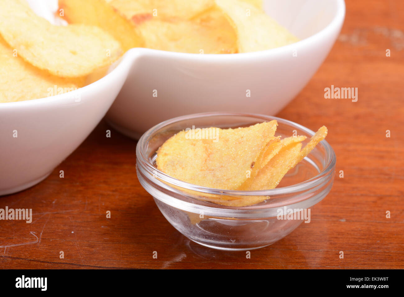Potato chips. Close up, unhealthy food concept Stock Photo Alamy