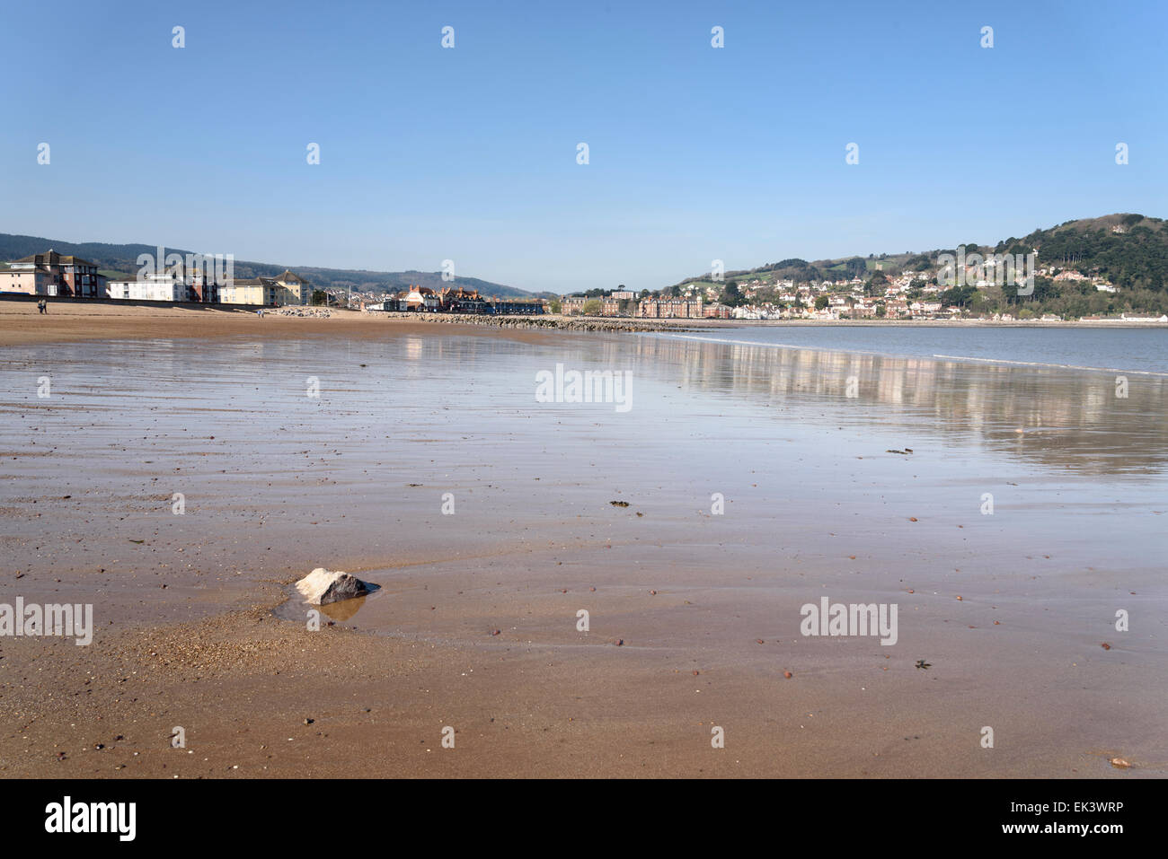 Minehead beach at low tide, Somerset, UK. Stock Photo