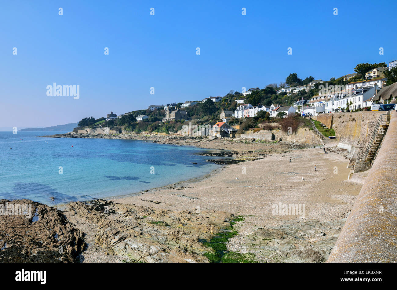 Tavern beach at St.Mawes on the Roseland peninsular in Cornwall, UK Stock Photo