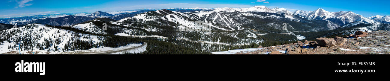 Panorama view of Monarch Mountain and the Sawatch Range of mountains, Continental Divide, central Colorado, USA Stock Photo