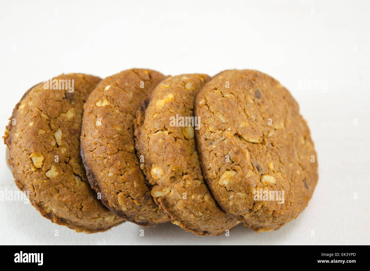 Integral biscuits on white background Stock Photo