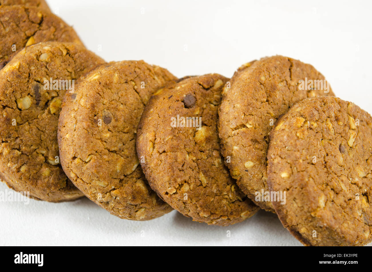 Integral biscuits on white background Stock Photo