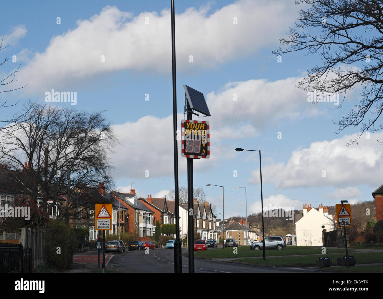 Faulty roadside speed check device / display Stock Photo